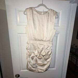Elegant Cream Sleeveless Dress